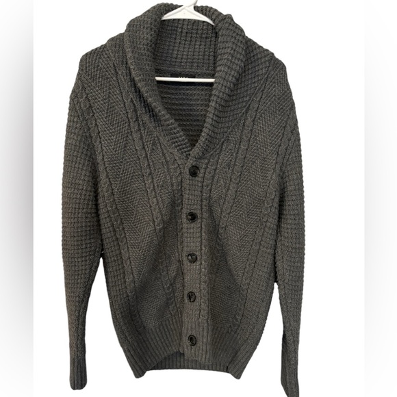 Zara knit dark academia cardigan warm sweater preppy jacket collared size M - Picture 1 of 4